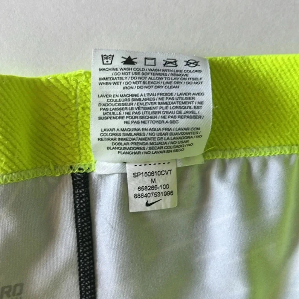 Nike Women’s Pro 11 Bash Training Shorts White/Black/Volt Size Medium - Picture 8 of 11